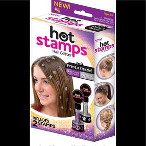 NEW HOT STAMPS hair glitter stamps girls gifts NIB
